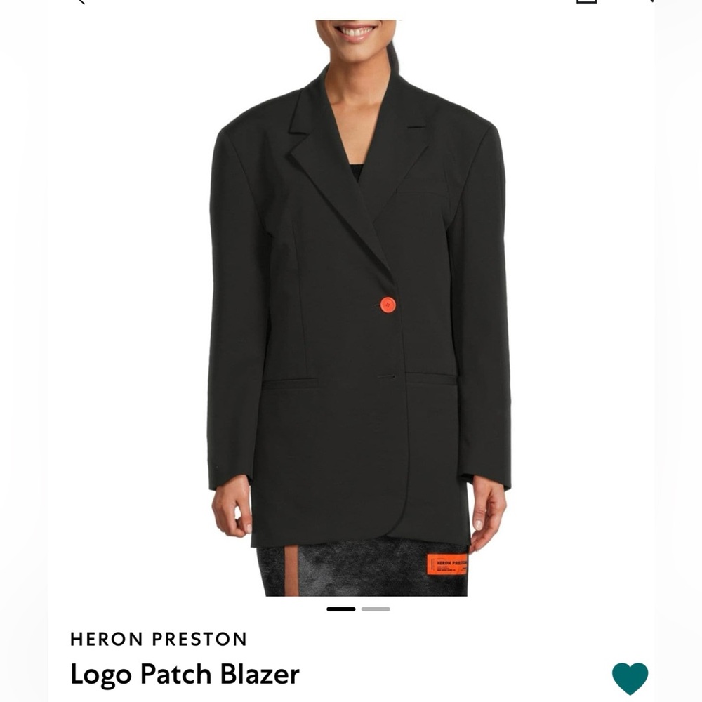 Heron Preston Black Logo Patch Blazer oversize blazer running big